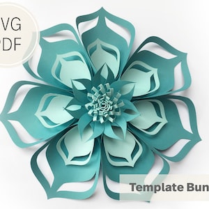 Large Paper Flower template, SVG and PDF, Digital download, Paper Flower Backdrop for wedding and events, DIY decoration