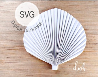 Paper palm leaf fan digital Template, SVG Template, paper palm leaves for DIY Boho decor, SVG for Cricut