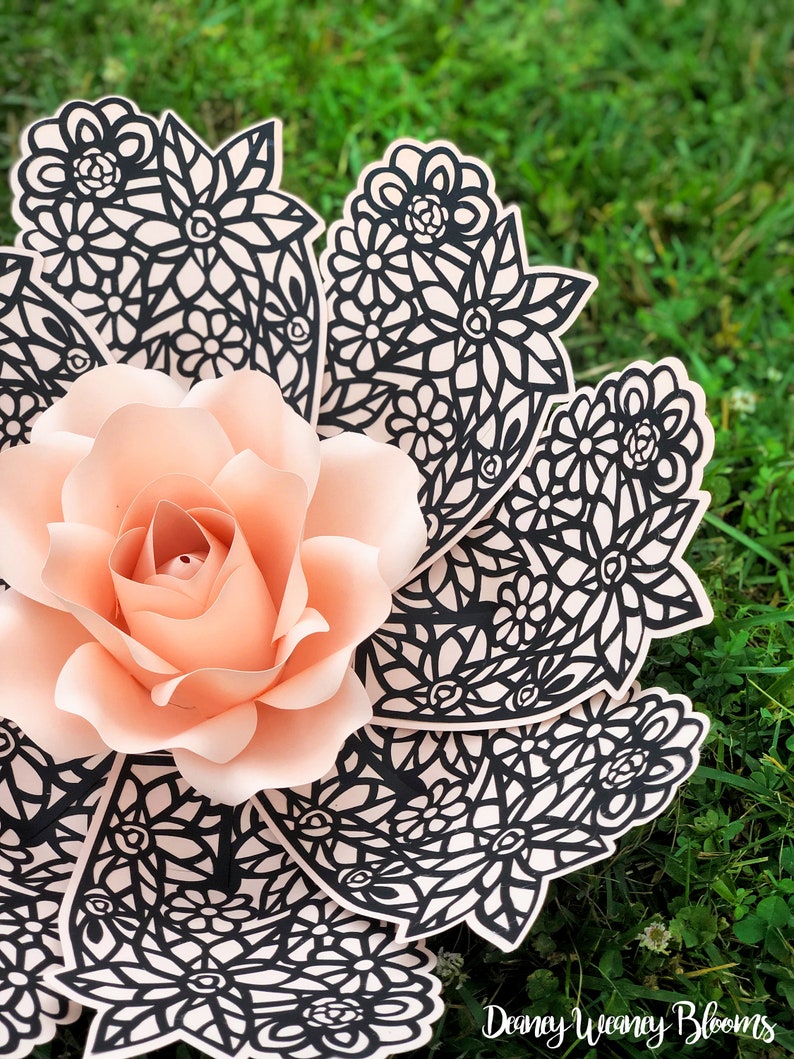 Download Paper Flower SVG Flowerception petal 4. Intricate template ...