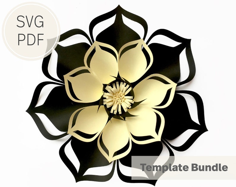 Large Paper Flower Template SVG and PDF Digital Download Etsy