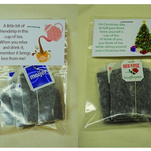 Anytime Tea Poem & Christmas tea poem for friends/family/coworker/stocking stuffer/gift exchange and tea poem TAG and BAGS ONLY