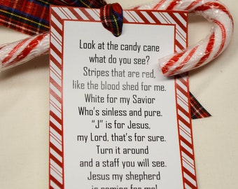 Digital Version - Legend of Christmas Candy Cane Jesus Poem - Download/Printable PDF