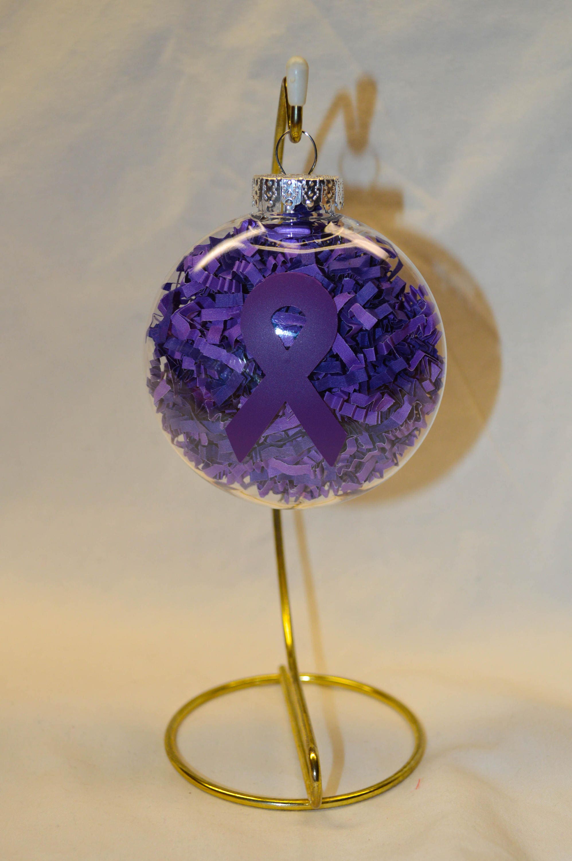 Purple Awareness Ribbon Christmas Ornament for Pancreatic Etsy