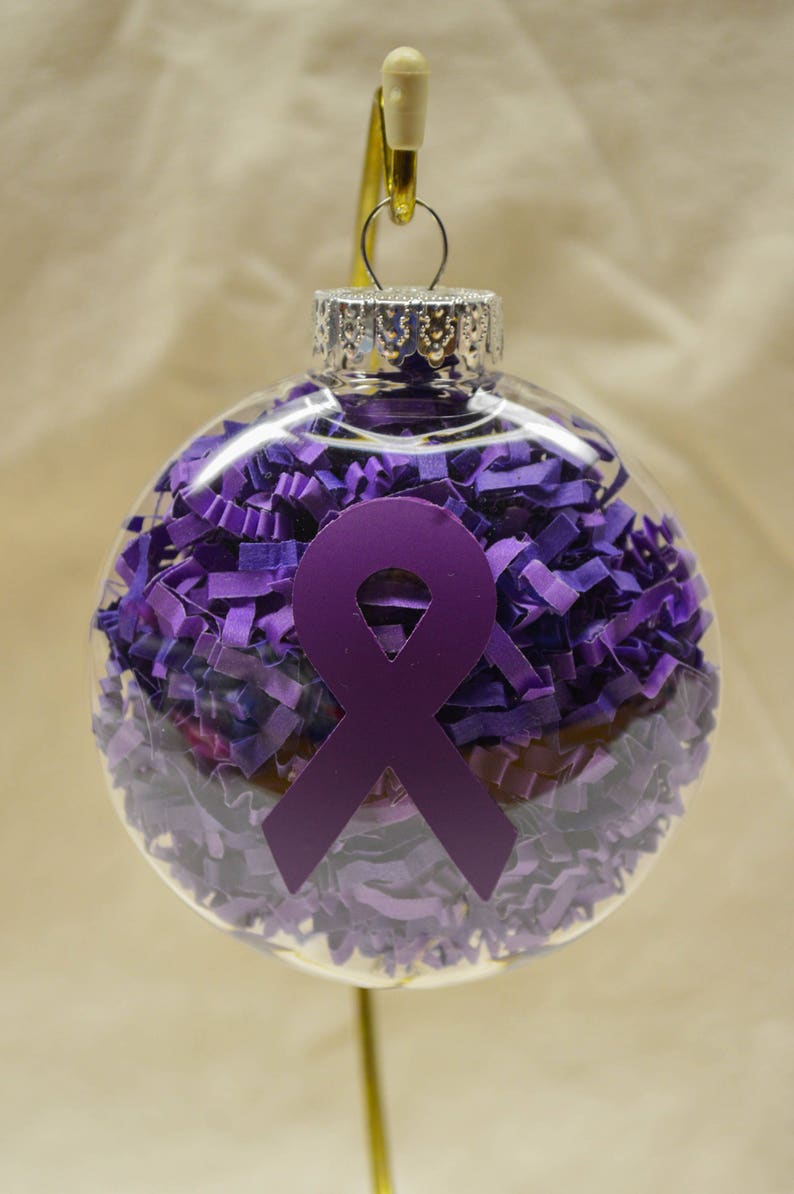 Purple Awareness Ribbon Christmas Ornament for Pancreatic Etsy