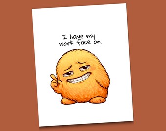 Funny Coworker Card – Work Face Humor – Keeping It Together Card – Office Survival Gift