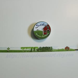Paesaggio estivo svedese - Nastro washi, estate, journaling, cancelleria, nastro, 10 m, 1,5 cm
