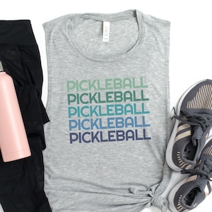 Women&#39;s Pickleball Tank, Muscle Tank, Pickleball Tank Top, Drop Sleeve Tank Top, Pickleball Gift