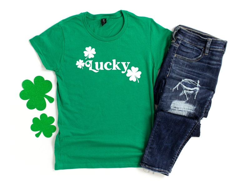 Lucky T Shirt Shamrock T-Shirt St Patrick’s Day T-Shirt Men’s Women’s Clover Shirt