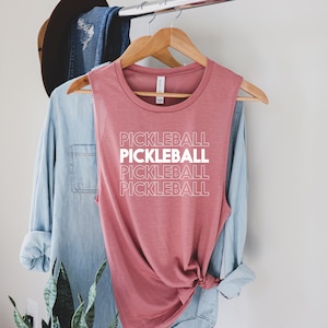 Pickleball Tank, Pickleball Women&#39;s Tank Top Muscle Shirt, Pickleball shirt, Pickleball Sleeveless Pickle Ball WOmen tank Pickleball top