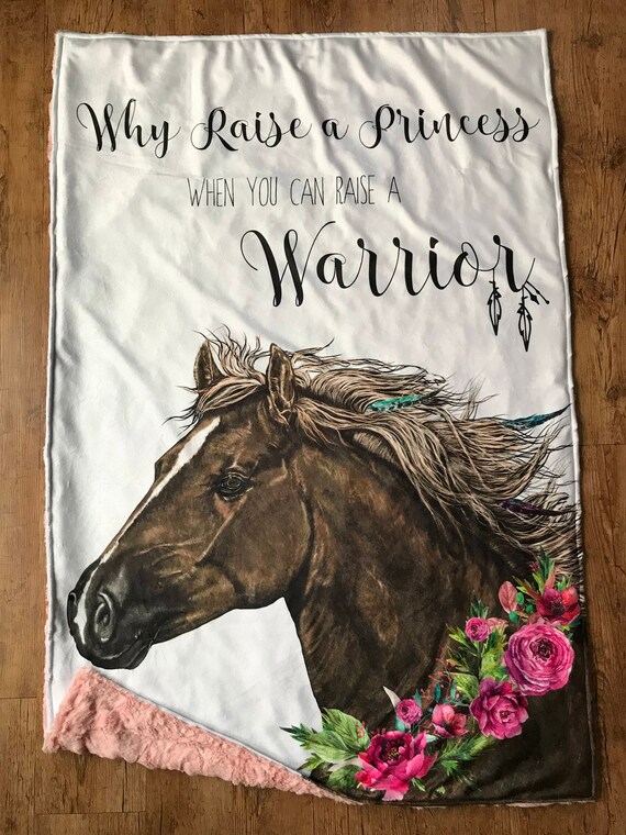 Minky Horse Warrior Baby Youth Blanket