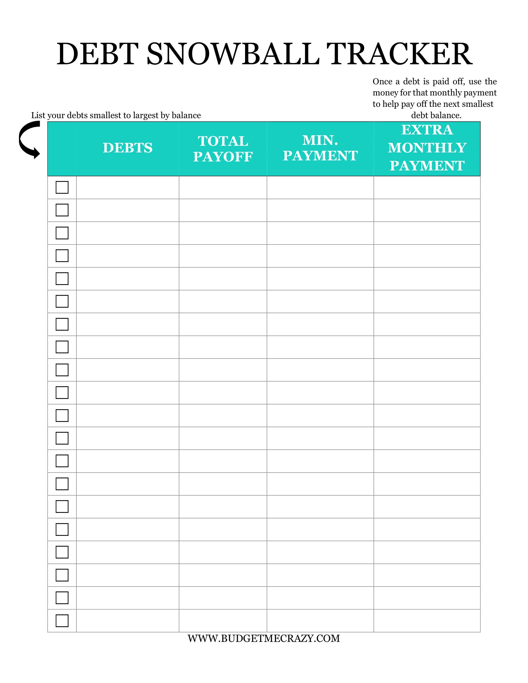 Debt Snowball Tracker Printable | Etsy