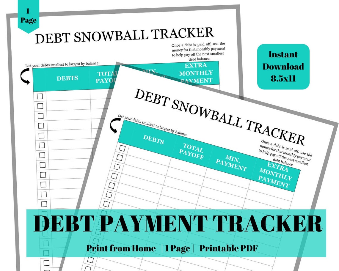 Debt Snowball Tracker Printable | Etsy