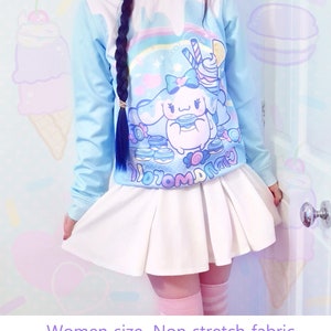 Kawaii puppy - Women's sweatshirt - cute puppy, blue fairy kei, yume kawaii, pastel harajuku sweatshirt - WS1
