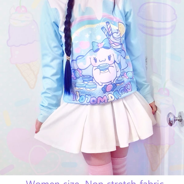 Kawaii puppy - Women's sweatshirt - cute puppy, blue fairy kei, yume kawaii, pastel harajuku sweatshirt - WS1