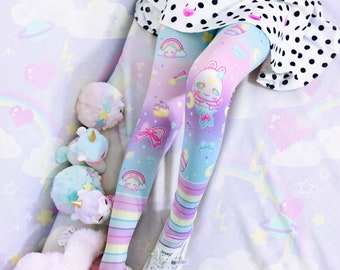 Merbunny baby - Tights - fairy kei, yume kawaii, rainbow, sweet pastel, harajuku, cute tights - Tg9