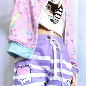 Confetti candy - Zip up jacket - kawaii cute, pink fairy kei, yume kawaii, pastel harajuku bomber jacket - J1