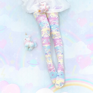 Star bears - Leggings/Tights - fairy kei, lolita, yume kawaii, pastel, rainbow, colorful, sweet cute - Lg13/Tg13