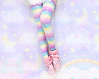 Lollipop - Leggings/Tights - fairy kei, lolita, yume kawaii, pastel rainbow, colorful, sweet cute - Lg12/Tg12