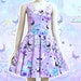 Magic cats - pastel goth skater dress, kawaii Halloween skater dress, fairy kei dress, kawaii goth, harajuku, creepy cute dress -  SD30 