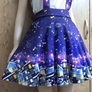 La cité des étoiles Jupe porte-jarretelles, constellation de patineurs galaxie, robe fairy kei, jolie jupe patineuse kawaii SPS2 image 2