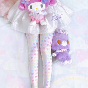 Pastel hearts - Casual leggings - fairy kei, yume kawaii, colorful, sweet, cute leggings - CL5