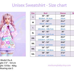 Piruli - Sudadera unisex - chico chibi de anime pastel, arcoíris dulce, fairy kei, yume kawaii, conejito lindo, harajuku, sudadera rosa - SS5 imagen 3