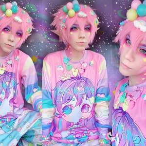 Piruli Unisex Sweatshirt Pastel Girl, Sweet Rainbow, Fairy Kei, Yume ...