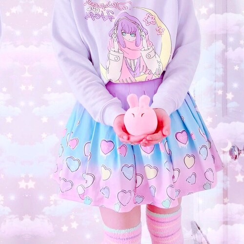 Pastel Plaid Pleated Skirt Kawaii Cute Yume Kawaii Fairy Etsy