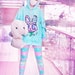 Injured bunny - Oversized hoodie - menhera, creepy cute, fairy kei, yume kawaii, yami kawaii,  harajuku hoodie - HM3 