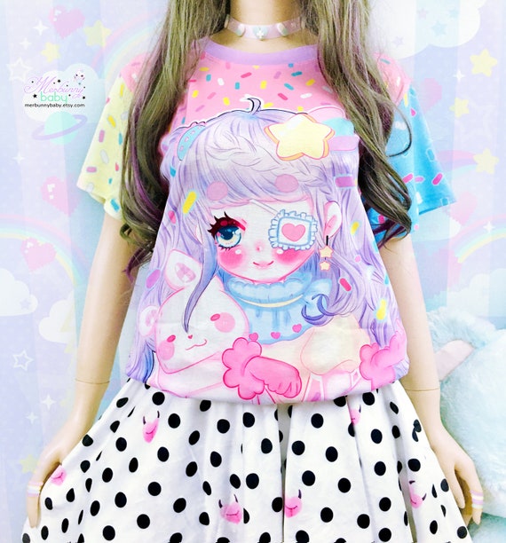 Sprinkles Girl Unisex T-shirt Cute Kawaii Bunny, Candy Anime Girl