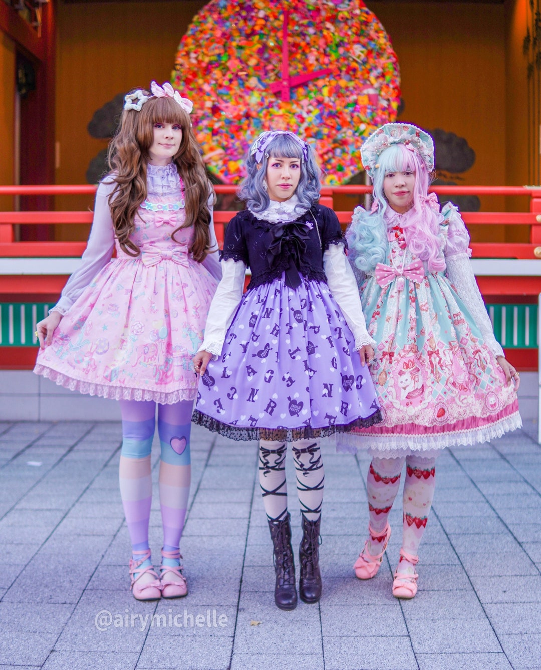 Pastel Rainbow Stripe Star Candy Girl Skirt Fairy Kei Sweet Pop