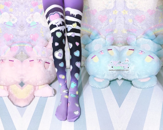 Broken Hearts Leggings/tights Menhera, Kawaii Goth, Cute Heart