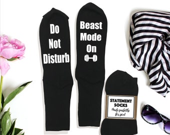 Custom Socks, Do Not Disturb Socks, Beast Mode On, Groomsmen Socks, Personalized Socks, Funny Socks, Brother Sister Gift. Groom Socks