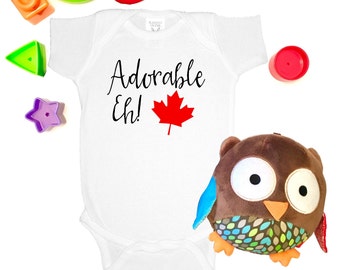Adorable Eh Onesie, Custom Baby Onesie,Canada Onesie, Coming home outfit, baby shower gifts, Canada custom onesie, Canadian baby onesie