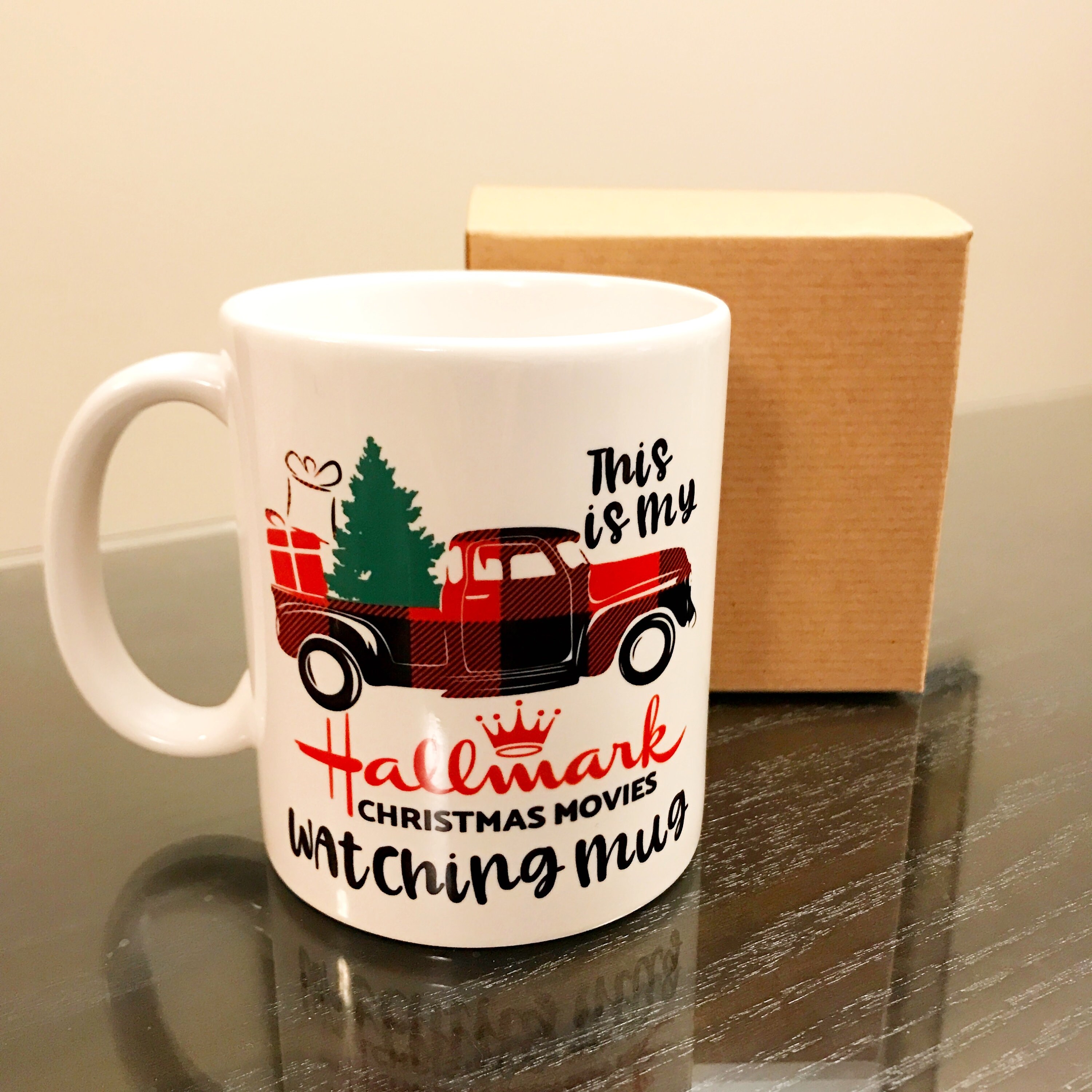 Christmas Movie watching Mug, Hallmark movie mug, magic mug, color-changing, christmas gift mug, coffee mug, coffee lover, christmas truck