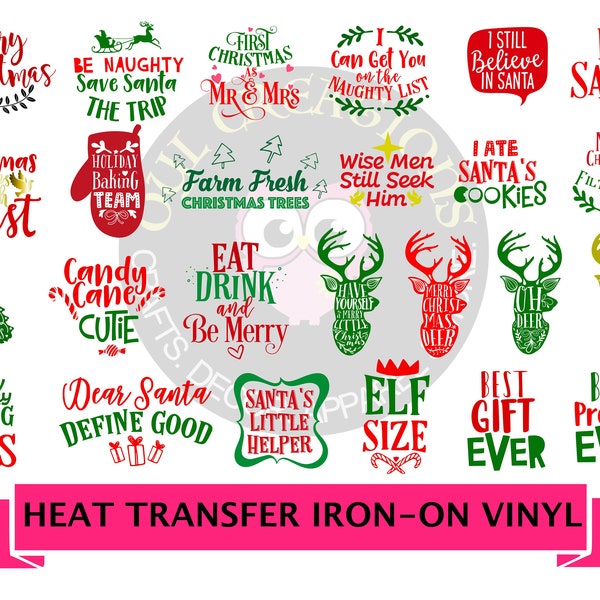 Christmas Iron On, Heat transfer vinyl, Custom Decal, DIY Christmas Shirt, iron on transfer, Custom Iron On, Decorative Pillow