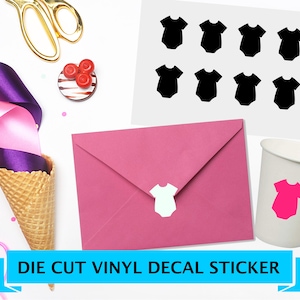 ONESIE Sticker Pack, Gender Reveal Stickers, Garçon ou Fille, Décorations de soirée douche bébé, Autocollants vinyle, Autocollants planificateur, Sceau enveloppe