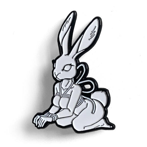 rope bunny girl | bdsm themed kinky enamel pins