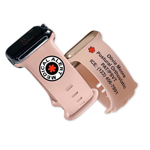 Medical Alert Engraved Watch Band Apple Samsungfitbit Etsy