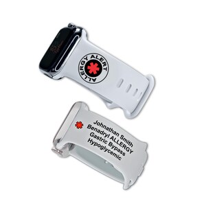 Medical Alert watch band, Medical Alert Gift,Medical ID, Medical Alert Watch Band, Allergy Alert watch band,  Type 1 Diabetic
