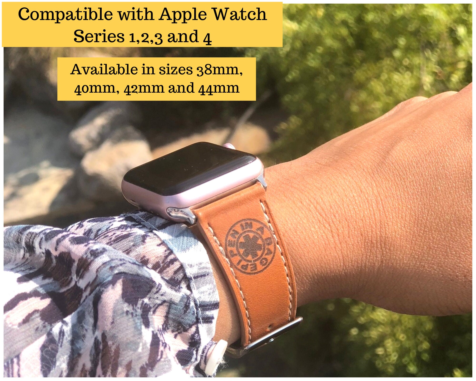Medical ID Apple Watch Band Medical Alert Apple Watch Band Etsy