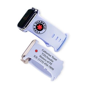 Medical Alert watch band, Medical Alert Gift, Medical Alert ID, Medical ID, Medical Alert Watch Band, Medical Symbol,  Type 1 Diabetic