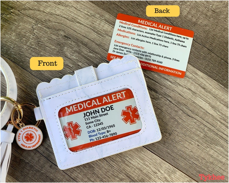 Medical Card Personalized Aluminium Wallet Insert Metal Etsy