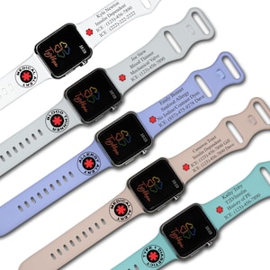 Medical Alert watch band, Medical Alert Watch Band, Type 1 Diabetic, Emergency Alert ID Bracelet, Medical ID for Men/Women