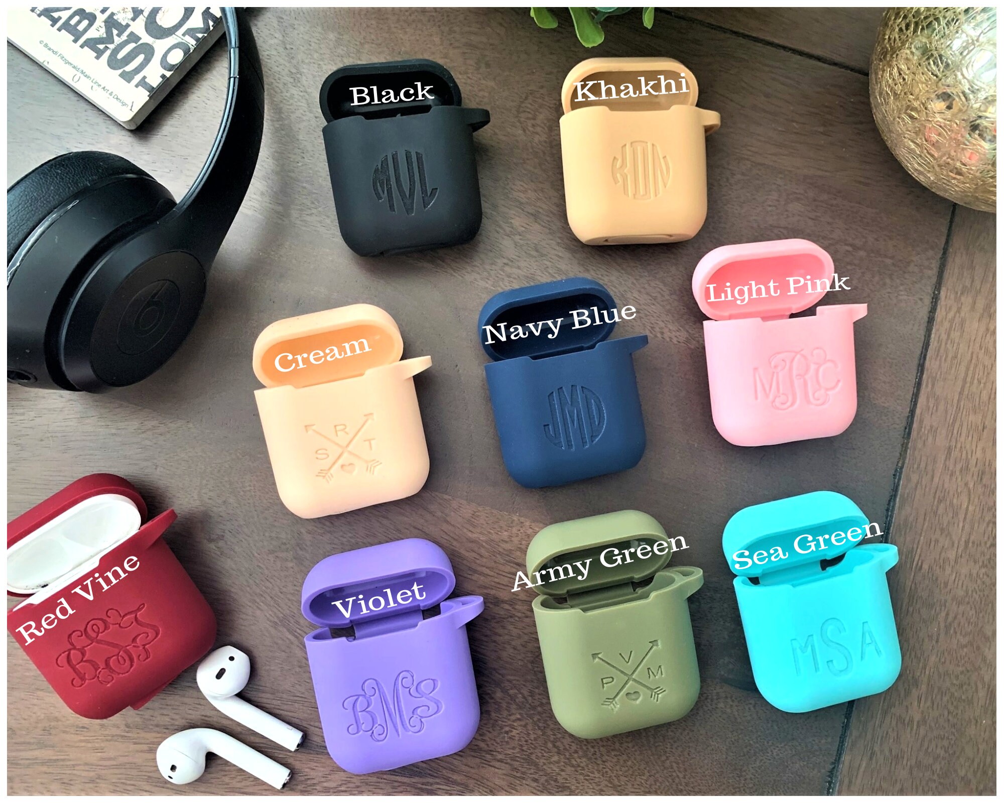 Personalized AirPod Case Keychain MonogramAirPod Case Etsy