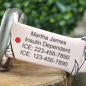 Medical Alert watch band, Medical Alert Gift, Medical Alert ID,Medical ID, Medical Alert Watch Band, Medical Bracelet, Diabetes Bracelet