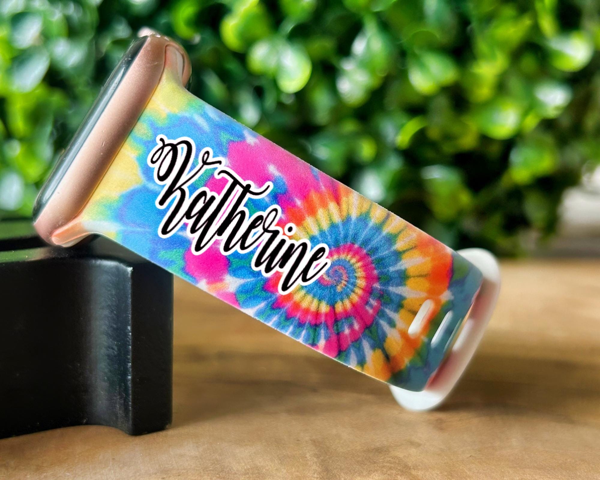 Neon Tie Dye Silicone Apple Watch Band Reflective Braided Nylon