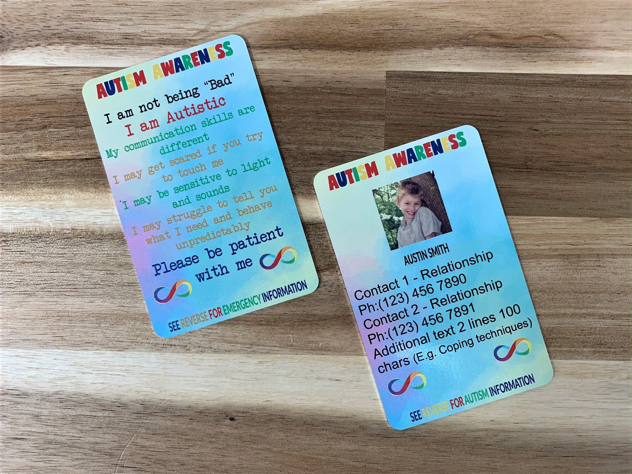 Autismus Bewusstsein medizinische Karte personalisierte - Etsy.de