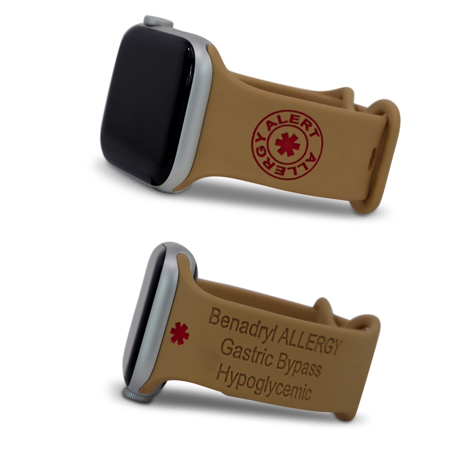 Medical Alert Silicone Apple Watch Band 38mm 40mm 42mm 44mm Etsy