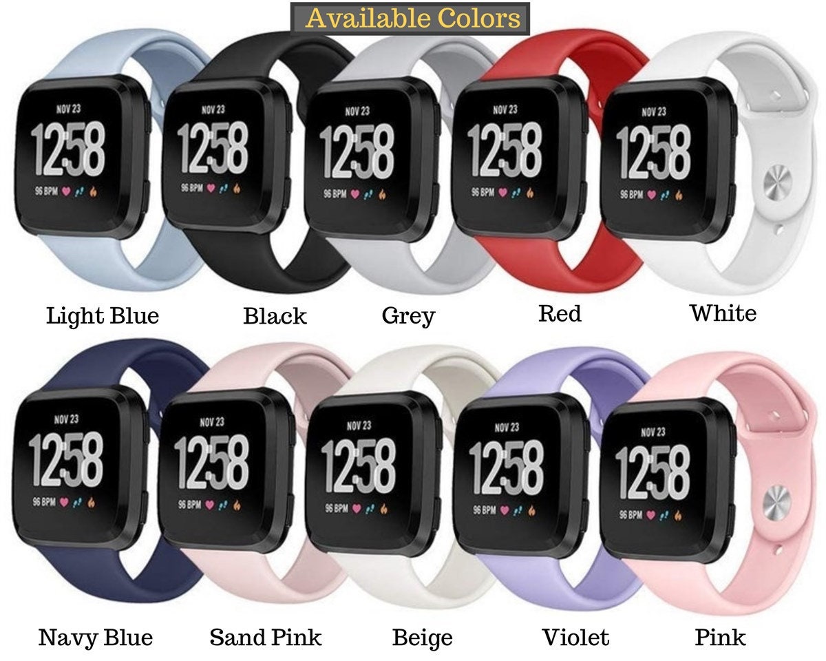 Medical Alert Fitbit Versa Silicone Watch Band Personalized Etsy